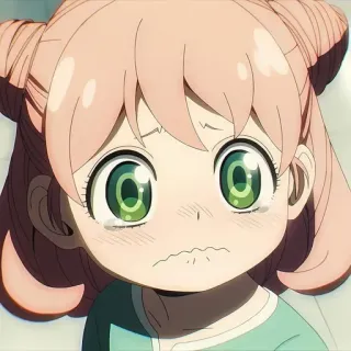 🥜 Anya Spy x Family anime, girl, crying, sad, character, cartoon whatsapp sticker