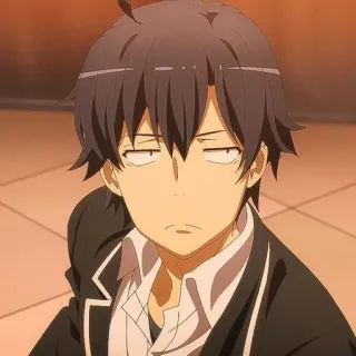 🫓 Hachiman Hikigaya My Teen Romantic Comedy SNAFU อนิเมะ, ตัวละคร, ผู้ชาย, วัยรุ่น, สีหน้า, ผมสีดำ, เบื่อ whatsapp sticker