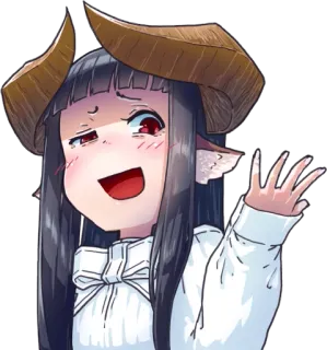 Horned girl's collection 2 :: @line_stickers telegram stickers