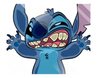 👊 Stitch Стич, Лило и Стич, Мультфильм, Инопланетянин, Дисней, Милый whatsapp sticker