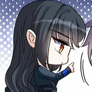 👍 애니메이션, 여자, 귀여운, 치비, 가리키는 telegram sticker