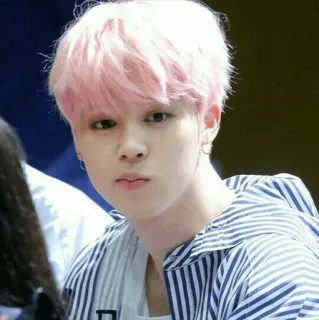 ✨ Jimin kpop, singer, idol, male, pink hair, korean telegram sticker