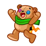 😱 teddy bear, cartoon, middle finger, offensive, sticker, rude, gesture telegram sticker