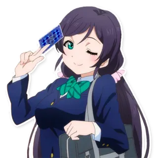 🃏 Umi Sonoda Love Live! Anime, Garota, Uniforme escolar, Fofa, Idol, Piscadela telegram sticker