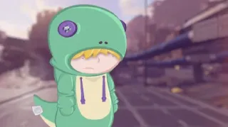 😞 dinosaur, cute, cartoon, sticker, costume, character telegram sticker