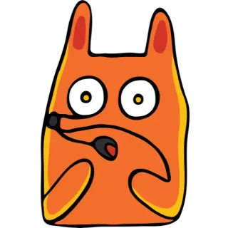 😱 oranje, vos, cartoon, dier, geschrokken, bang, verrassing telegram sticker