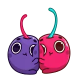 🤗 ciliegie, frutta, cartoni animati, carino, dolce, kawaii telegram sticker