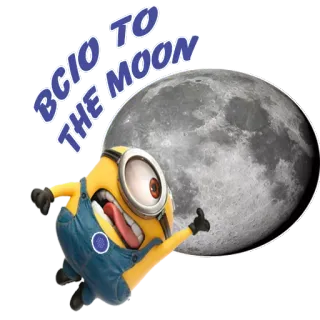 🚀 Minion Despicable Me BCIO TO THE MOON มินเนี่ยน, พระจันทร์, การ์ตูน, BCIO, มีม telegram sticker