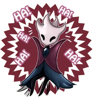 😝 The Collector Hollow Knight HA! HA! HA! HA! HA! HA! collector, hollow knight, video game, creepy, laughing telegram sticker