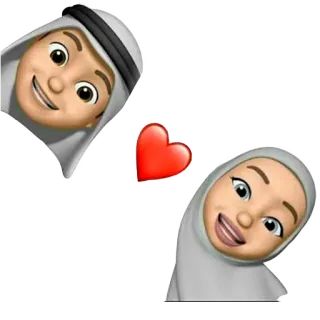 🧕 emoji, muslim, islam, love, couple telegram sticker