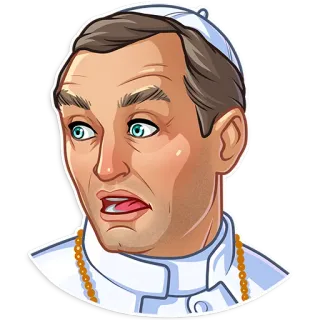 😨 papa, figura religiosa, desenho animado, adesivo telegram sticker
