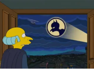 🚁 Mr. Burns The Simpsons cartoon, Mr. Burns, bat signal, the simpsons, animation, helicopter telegram sticker