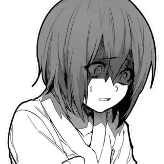 😨 Anime, Manga, Ragazza, Triste, Piangere, Emozionale telegram sticker
