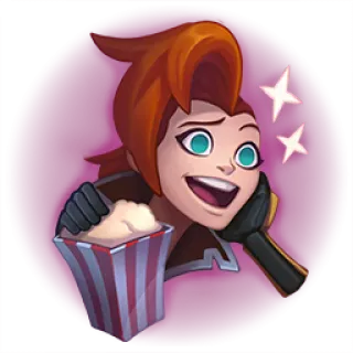 🎮 cartoon, woman, popcorn, entertainment telegram sticker