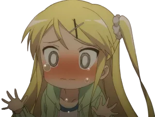 😭 Anime-Mädchen, verlegen, süß, Anime, Cartoon telegram sticker