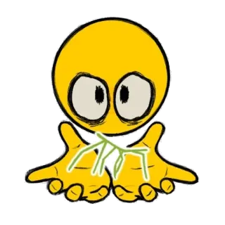 🤲 Emoji, Kuning, Gambar stik, Tangan, Meme, Ekspresi, Lucu telegram sticker