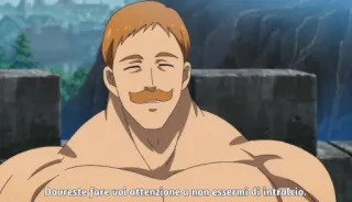 🔥 Escanor Seven Deadly Sins Dovreste fare voi attenzione a non essermi di intralcio. Аниме, Семь смертных грехов, Эсканор, Мощный, Мускулистый, Гордость telegram sticker