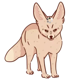 🤔 fennec fox, fox, animal, cute, desert fox, cartoon telegram sticker