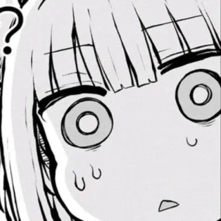 😮 Anime, Mangá, Confuso(a), Pergunta, Expressão, Desenho animado, Garota telegram sticker