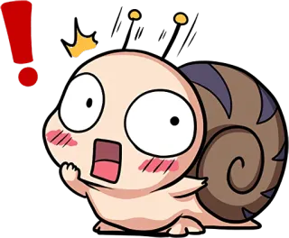 😲 caracol, dibujos animados, lindo, kawaii, emoji, expresión whatsapp sticker