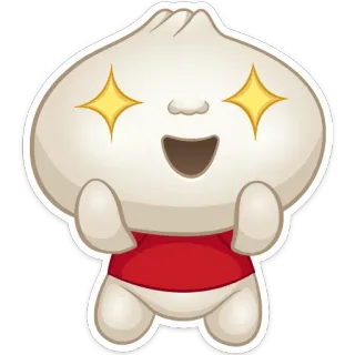 🤩 empanadilla, comida, dibujo animado, emoji, lindo whatsapp sticker