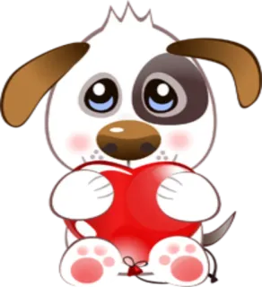 ❤️ perro, cachorro, corazón, amor, lindo, dibujo animado telegram sticker