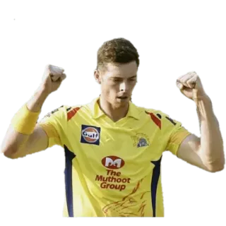👌 Cricket, Sport, Feier, Athlet, Gelbes Trikot, Team whatsapp sticker