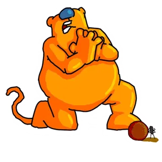 🙏 cartoon, animal, bear, orange, cute telegram sticker
