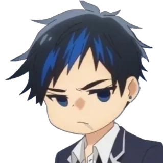 😕 Anime, Ragazzo, Espressione, Cartone animato, Uomo, Emozione telegram sticker