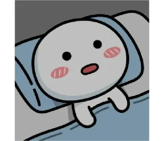 😳 mignon, endormi, lit, kawaii, dessin animé telegram sticker