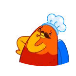 🤌 Desenho animado, Chef, Avental, Bigode, Cozinheiro telegram sticker