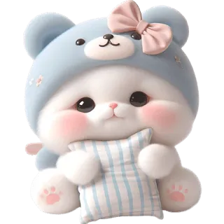 🌛 卡哇伊, 可爱, 宝宝, 熊, 毛绒, 动物, 卡通 telegram sticker