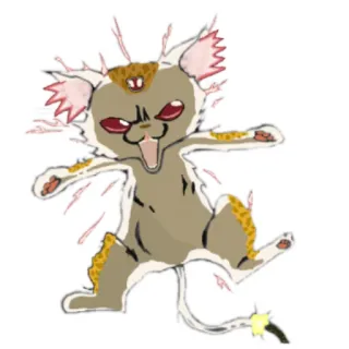 😡 cartone animato, animale, creatura, elettricità, energia, divertente telegram sticker