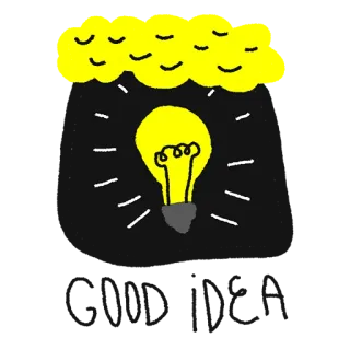 💡 lampadina, idea, pensiero, innovazione, illuminazione, invenzione, luminoso telegram sticker