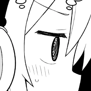 😒 anime, manga, character, drawing, art, eyes, face, earphones whatsapp sticker