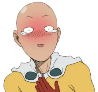 😂 Saitama One-Punch Man Аниме, Ванпанчмен, Сайтама, Герой, Манга, Краснеющий whatsapp sticker