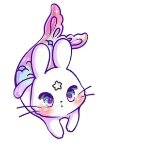 🐟 каваи, милый, кролик, животное, чиби, питомец, магический telegram sticker