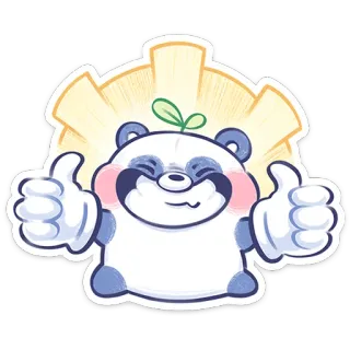⭐ panda, thumbs up, cute, animal, sticker, cartoon telegram sticker
