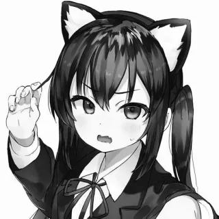 😤 アニメ, 猫耳, 制服, 可愛い, 漫画, 女の子 telegram sticker