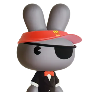 🐰 coelho, pirata, tapa-olho, desenho animado, mascote, smoking telegram sticker