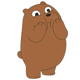 😙 Grizzly Bear We Bare Bears bear, cartoon, animal, cute telegram sticker