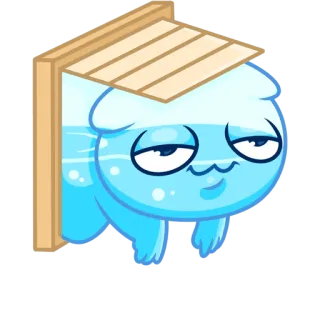 🥵 만화, 캐릭터, 파란색, 물, 웃긴, 디지털 아트 telegram sticker