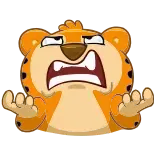 😡 тигр, мультфильм, животное, жест, пожимает плечами telegram sticker