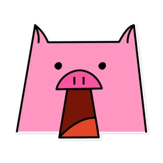 😮 свинья, животное, мультфильм, розовый telegram sticker