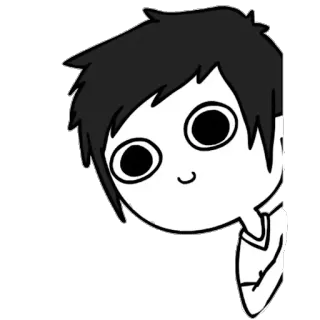 ☺️ Desenho animado, Anime, Personagem, Preto e branco, Ilustração, Fofo telegram sticker