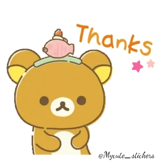 ✌️ Thanks Rilakkuma, oso, gracias, kawaii, lindo, pegatina telegram sticker