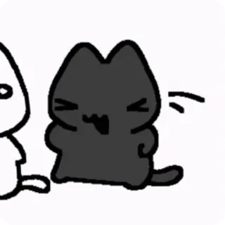 🕺 cat, black cat, cartoon, cute, animal, sticker, funny telegram sticker