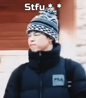 🙂 Stfu *_* kpop, arrabbiato, cappello, offensivo, espressione whatsapp sticker