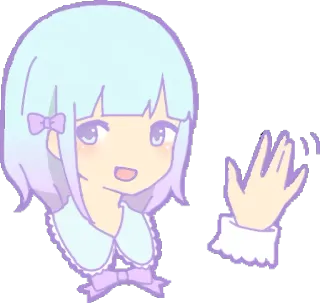 👋 gadis anime, melambai, kawaii, imut, pastel, gadis, chibi, ramah whatsapp sticker