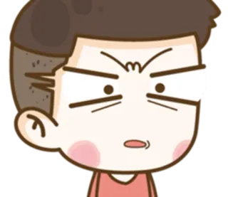 👺 Dessin animé, Agacé, En colère, Personnage, Expression, Garçon telegram sticker